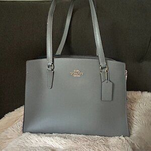 Coach Gray Pebble Leather Tote